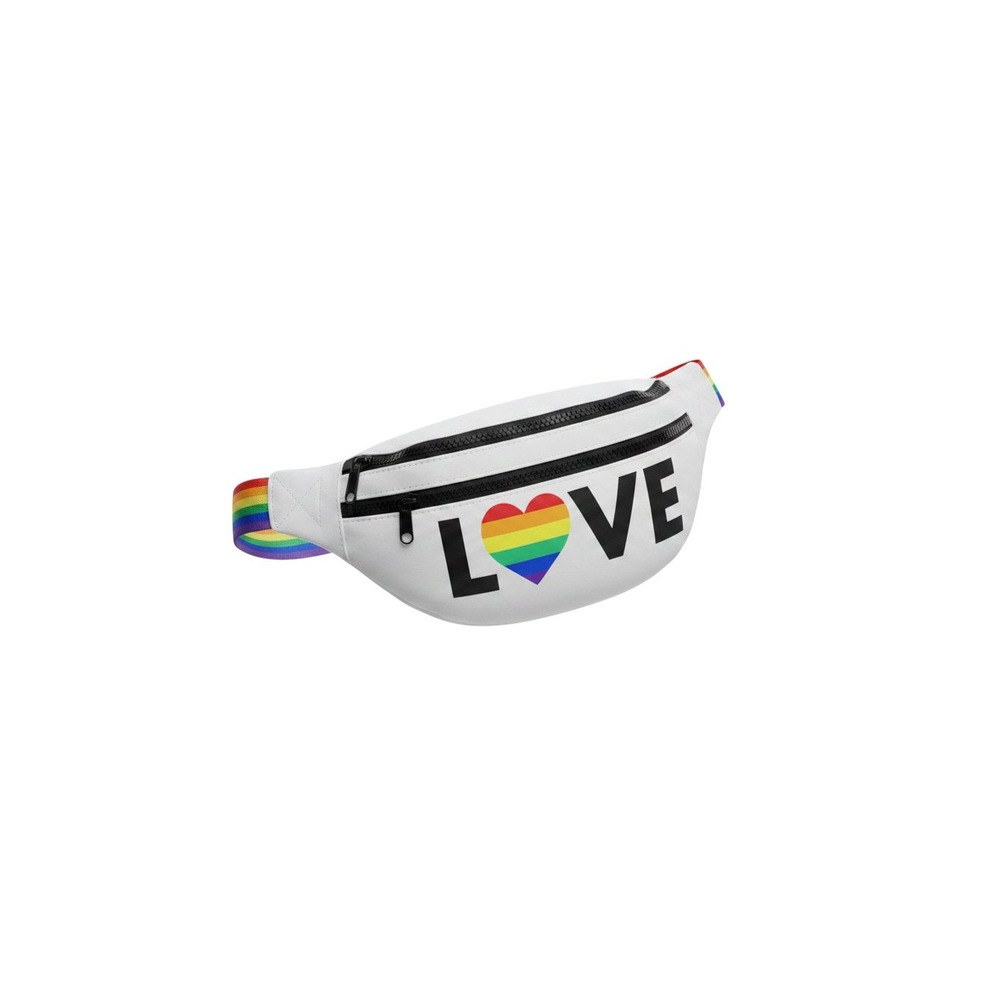 Claire's Fanny Pack Girls OS White New Pride Rainbow Love Heart Waist Bag